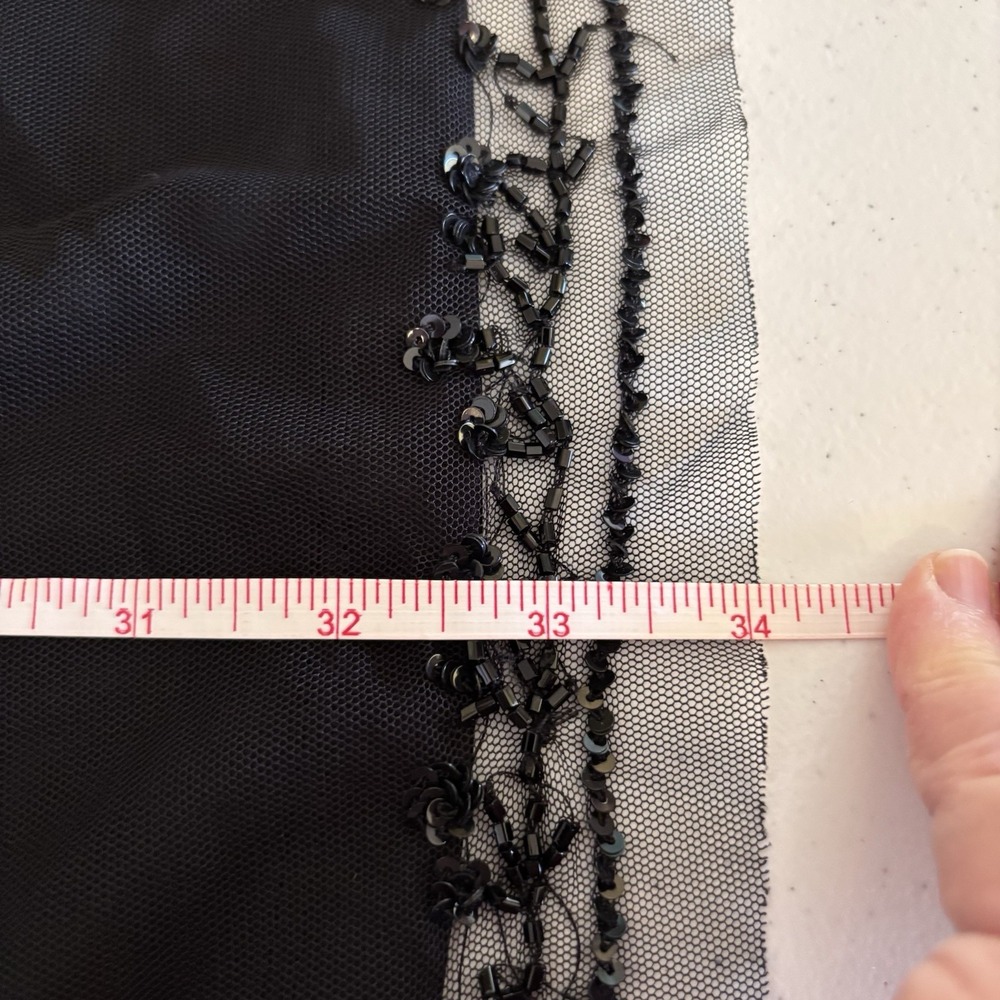 Torrid 6 Black Mesh Sequin Babydoll Top Womens Plus Sz 6X Beaded Flutter Sleeve - Picture 14 of 16